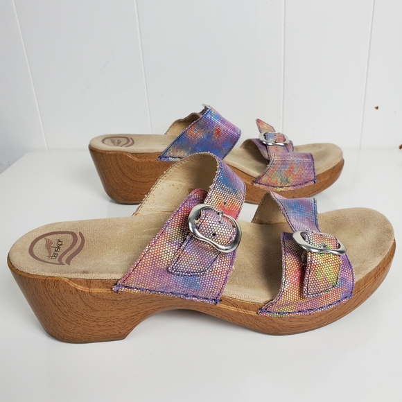 Dansko 2 strap slipon slides with a 2.5" heel danso size 42 us 11.5/12 - Picture 9 of 13